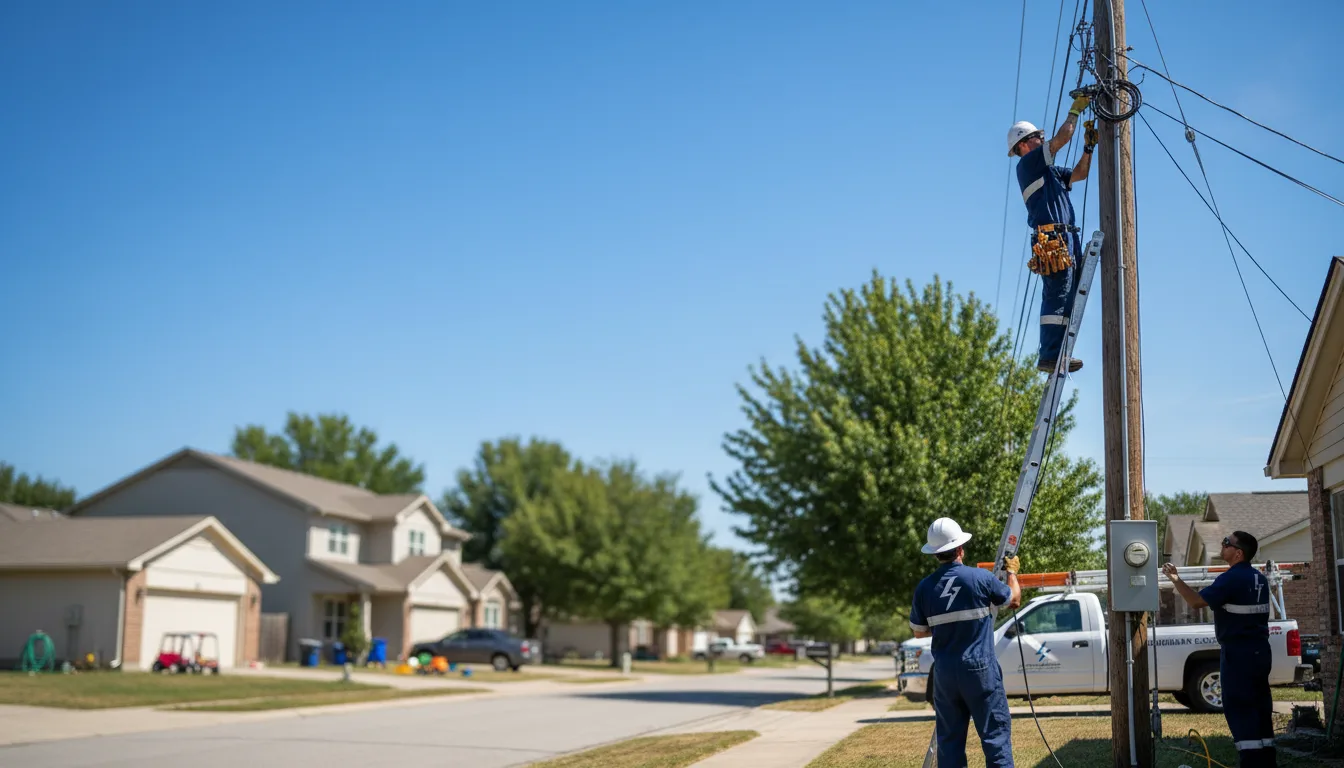 Residential electrician providing installation services in Pottsville, TX